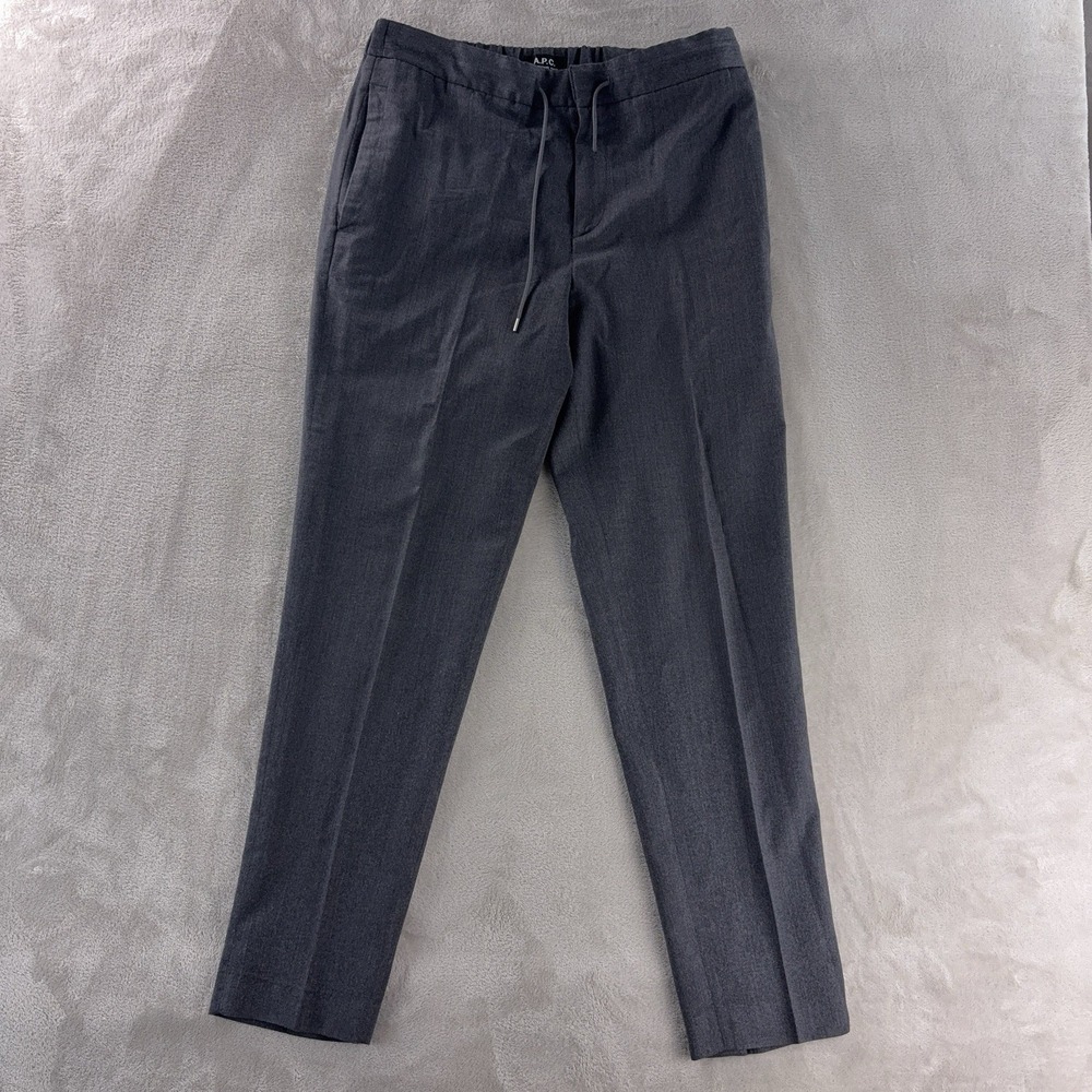 A.P.C.‎ Drawstring Trousers Pants Womens Size 50 Gray Wool Blend Tailored